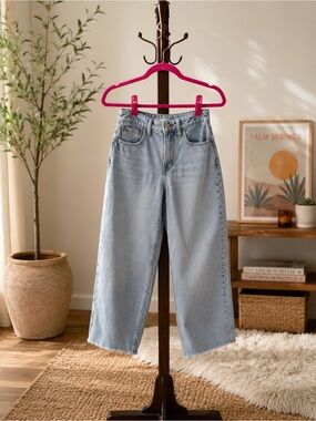 Madewell Curvy Perfect Vintage Wide-Leg Crop Jeans Size 24 Light Wash